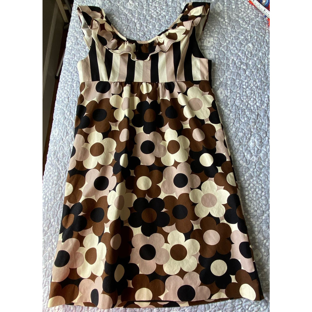 Betsey Johnson Dress Vintage Mod Flower 90s does 60s Cotton Spandex Lined Size 8 - Picture 5 of 15